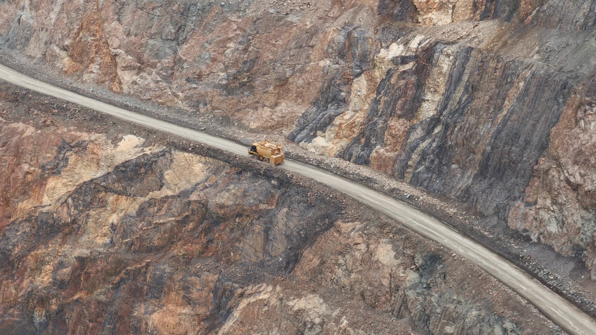 mining equipment in an open pit mine