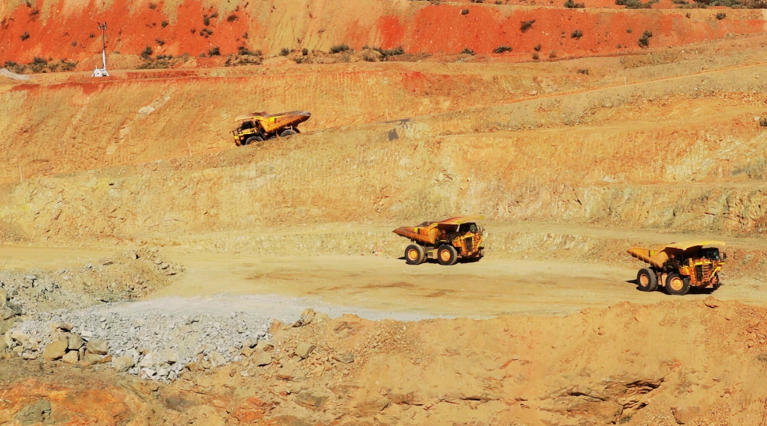 mining trucks on site