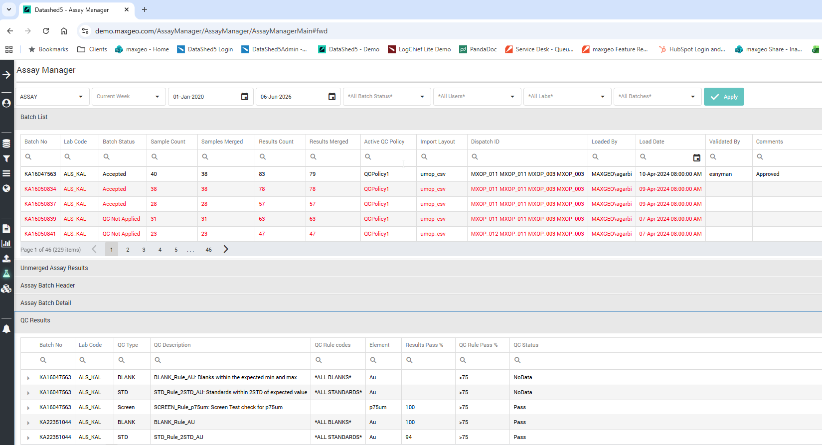 datashed assay manager summary